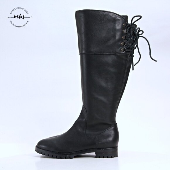 Cole Haan Air Kensington Leather Tall Boots Black Women 6.5 - Picture 4 of 13